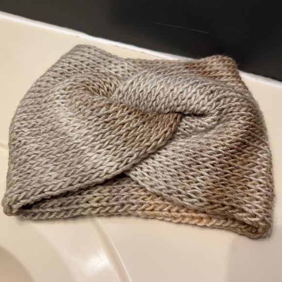 HANDMADE by me!! Neutral browns and grays twisted crochet ear warmer! - Picture 4 of 5